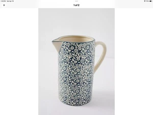 Anthropologie Tana Pitcher Blue Floral Motif - Picture 1 of 15