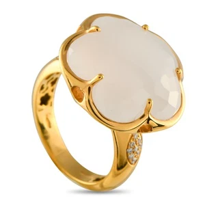 Anillo Pasquale Bruni Bon Ton Oro Amarillo 18K Diamante 0.09ct y Cuarzo Rosa P... - Imagen 1 de 3