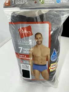 Hanes Men's Briefs Soft Breathable Tagless - Gray Black - Med 32-34 - New - Picture 1 of 6