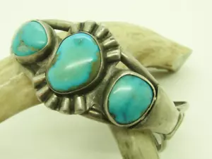 VTG SW N A TRADITIONAL STYLE TURQUOISE CUFF STERLING --NEW PRICE--- - Picture 1 of 5