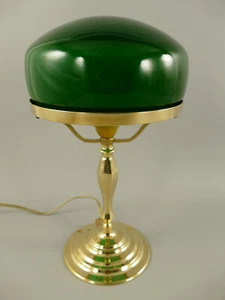 Tischlampe Pilz Lampe Jugendstil Antik Bankerlampe Schreibtischlampe Messing - Bild 1 von 7