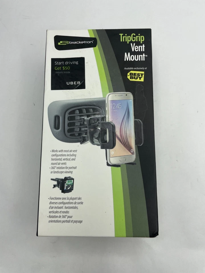 Bracketron - TripGrip Car Holder/Air Vent Mount for Mobile Phones/ GPS- Black - Image 1 of 2