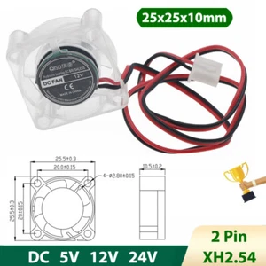 2510 DC Cooling Fan Mini Silent Brushless Fans Transparent LED Light 5V 12V 24V - Picture 1 of 6