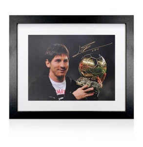 Framed Lionel Messi Signed Ballon d'Or Winner 2010 Photo - Picture 1 of 3