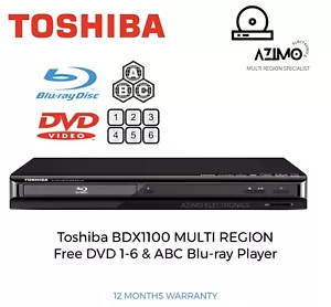 Toshiba BDX1100 Fully Multi Region DVD 1-6 ABC Compact Blu-ray Player 12-mnths W - Picture 1 of 10