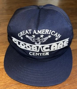 Vintage Great American Floor Care Snapback Navy White 1980s Made In WV USA Eagle - Bild 1 von 7