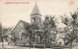 PIERCE NE NEBRASKA CONGREGATIONAL CHURCH 1909 VINTAGE POSTCARD 082124 T - Picture 1 of 2