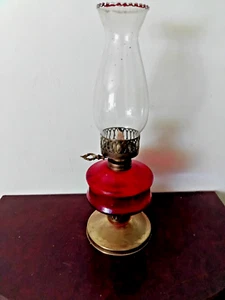 PETROLEUM ÖLLAMPE mit GLASPERLEN KAMIN von BOOTSMARKE HONGKONG 15" x 5" - Bild 1 von 5