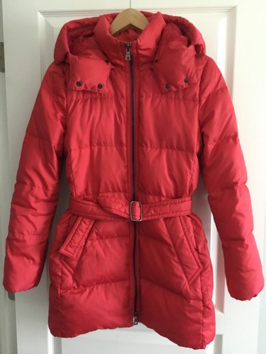 Coach giacca tampone lunga donna Coach cappotto con cappuccio taglia small rosa corallo prezzo al dettaglio $498