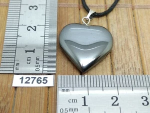 Pendentif coeur HEMATITE de qualité + cordon reglable lithotherapie reiki amour - Picture 1 of 2