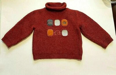 SUÉTER MAYORAL BOYS PRENDAS DE PUNTO Mezcla de Lana ROJO ÓXIDO Cuello Alto Boutique Usado en Excelente Condición Talla 4 Foto 1 de 2