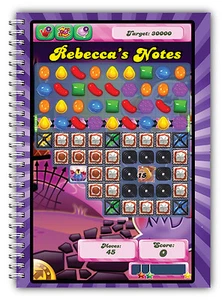 A5 NOTEBOOKS PERSONALISED 50 LINED BLANK PAGES GIFT QUALITY CANDY CRUSH 02 - Picture 1 of 2