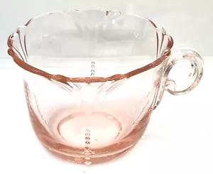 VINTAGE 1930s RARE SIGNED HEISEY EMPRESS PATTERN FLAMINGO PINK Glass Punch Cup - Picture 1 of 9