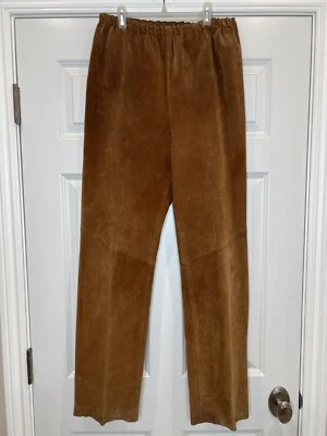 对开式 Saks Fifth Avenue 麂皮绒皮革 L 码西部女牛仔女式拉裤 — 第 1/4 张图片