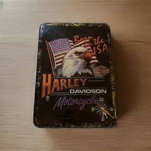 Orologio vintage Harley Davidson 1986 Holoubek legno duro 21,5 x 15,5 bandiera aquila calva USA - Foto 1 di 9