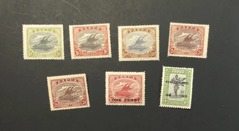 PAPUA NEW GUINEA 1916-35 SC #60-64 79 114 SG #93-97 Mint OG H LH Cover