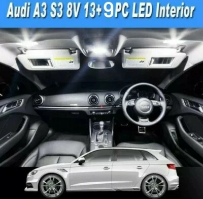 KIT LED INTERNI PER AUDI A3 8V CONVERSIONE COMPLETA + LUCI POSIZIONE T10 CANBUS - Immagine 1 di 4