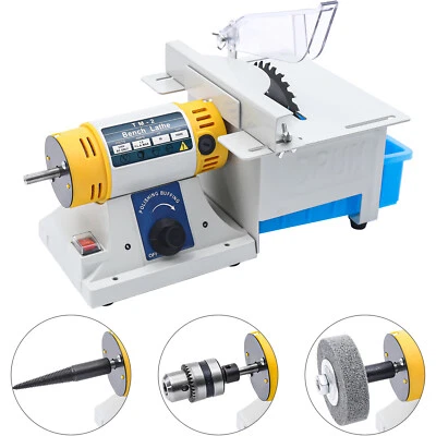 Mini Table Saw Jewelry Rock Polisher Bench Lathe Jewelry Grinding Cutting 350W - Image 1 of 4