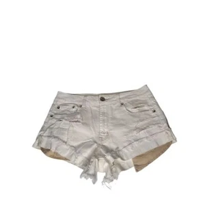 American Eagle Cut Off Shorts Women Sz 8 Stretch White High Rise Summer Hipster - Picture 1 of 6