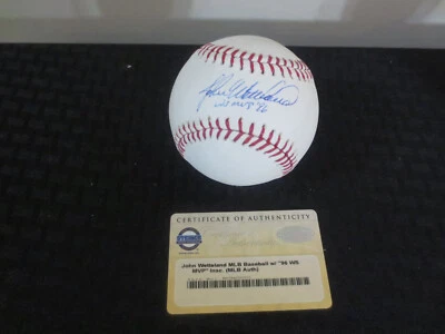 John Wetteland " WS MVP 96 Yankees Autograph Baseball Steiner COA - Image 1 of 3