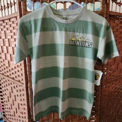 Minions Boys Short Sleeve Striped Graphic T-Shirt - Pick your size - NWT - Image 1 of 2