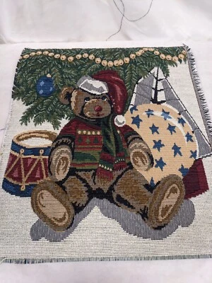 Christmas Teddy Bear Drummer Drum Holiday Tapestry Fabric Panel, Pillow Wall - Image 1 of 4