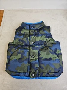 Baby Gap Boys 18-24 Mo. Camo Puffer Vest Jacket Kids Youth Sleeveless Button Zip - Picture 1 of 7