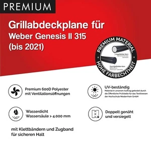 Premium Grill Abdeckhaube für Weber Genesis II 315 (bis 2021) - Bild 1 von 8
