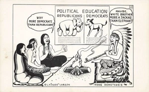 Postcard Political Comic Why More Democrats than Republicans? 1949 - Picture 1 of 2