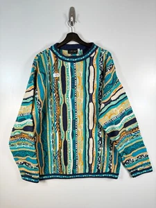 Maglione vintage Coogi Australia uomo multicolore girocollo maglia testurizzata taglia L 26x31 - Foto 1 di 11