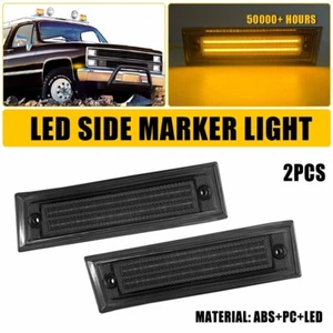 Smoked LED Front Side Marker Light For GMC R2500 R3500 V1500 V2500 V3500 1987-91 - Picture 1 of 14