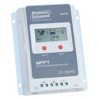 Regolatore di carica solare 10A MPPT con schermo LCD per impianti 12V/24V fino a 100V - Immagine 1 di 3