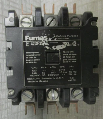 FURNAS DEFINITE PURPOSE CONTROLLER CONTACTOR 42DF35AG FUSE BLOCK - Image 1 of 4