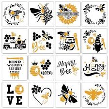 16PCS Flower Bee Drawing Stencil Set Reusable for Home Christmas Party Decors