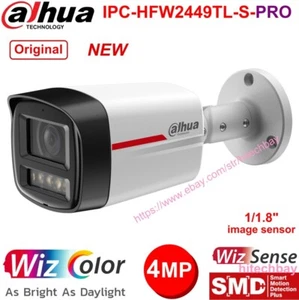 Dahua 4MP WizColor IPC-HFW2449TL-S-PRO WizSense Bullet Camera PoE Built-in Mic - Picture 1 of 9