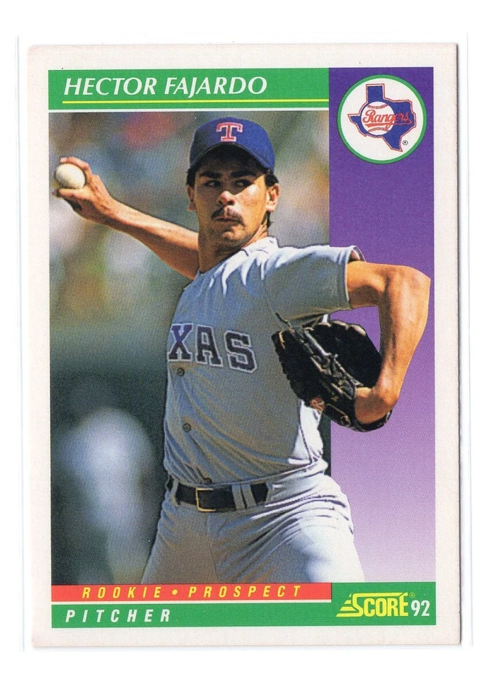 Baseball Card - 1992 Hector Fajardo 842 - Texas Rangers Score MLB RC - Image 1 of 1