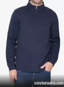 BC Clothing Waffle Knit 1/4 Zip Mock Neck Fleece Lined Pullover Men's Large - Picture 1 of 3