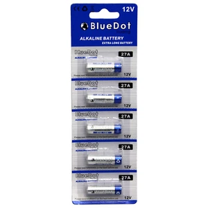 5 Pieces BlueDot 27A 12V MN27 GP27A V27GA L828 A27  Alkaline Battery RETAIL PACK - Picture 1 of 1
