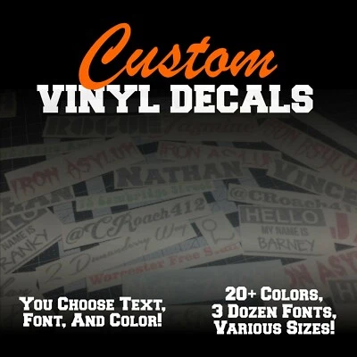 Custom Personalized Vinyl Text Decal Sticker for Car Truck Boat Wall Tumbler - Image 1 of 4