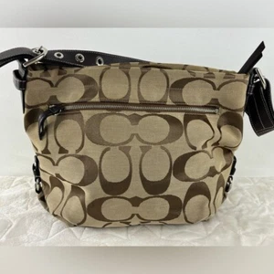 Coach Signature Canvas Leder Umhängetasche braun hellbraun Hobo Handtasche Vintage - Bild 1 von 12