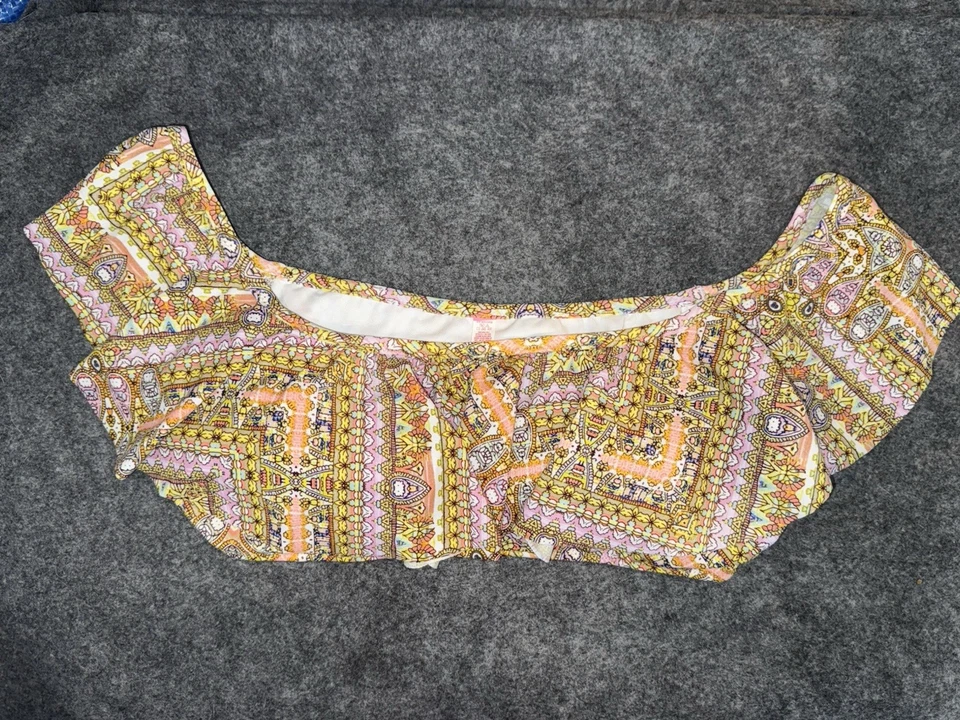 Victorias Secret M Swim Off-Shoulder Ruffle Flounce Crop Bikini Top - Image 1 of 4