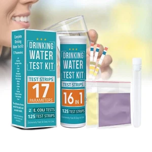 Merydi-17-in-1 Drinking Water Test Kit,salt test 125 Strips + 2 Bacteria Tests - Bild 1 von 10