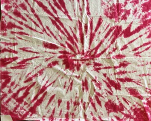 Handmade Tie Dye Fabric, 100% Cotton, Hot Pink, White 34”x36” OVER HALF OFF - Picture 1 of 1