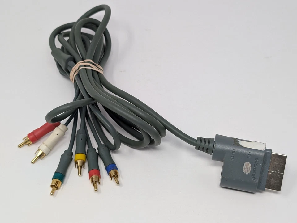 Official OEM Microsoft Xbox 360 Fat AV Composite Audio/Video Wires RCA - Image 1 of 1