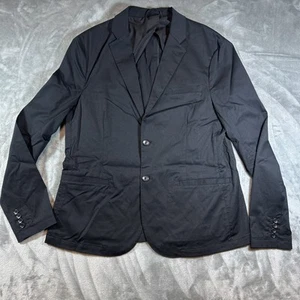 Armani Exchange Blazer Mens 44 Black Sport Coat Fitted Two Button Dress Jacket - Picture 1 of 9