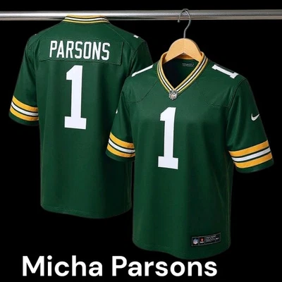 Jersey cosido Youth Large Green Bay Packers MICHA PARSONS ¡¡NUEVO CON ETIQUETAS!!! Foto 1 de 2