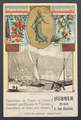Postal en relieve HUBNER NICE Beaulieu Flor Fruta Flores Flor Fruta - Imagen 1 de 2