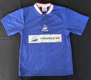 France 1998 Coupe Du Monde Football Shirt XS/S Jersey Soccer Vintage Youth - Picture 1 of 7