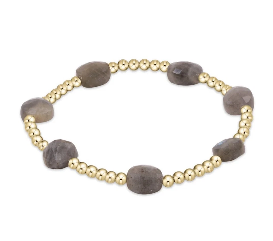 Enewton Gold GEMSTONE LABRADORITE ADMIRE 3mm bead Stretch Bracelet New - Image 1 of 1