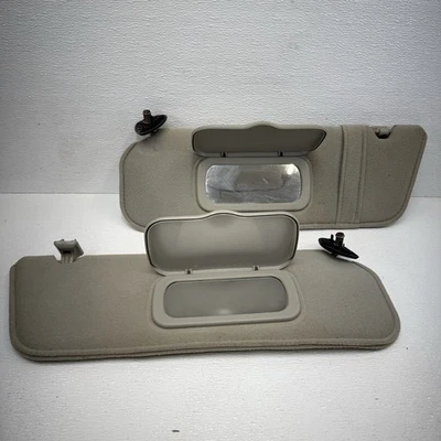 2002-2005 Ford Explorer Sun Visor Set Pair with Mirrors Tan LH RH Left Right - Image 1 of 4